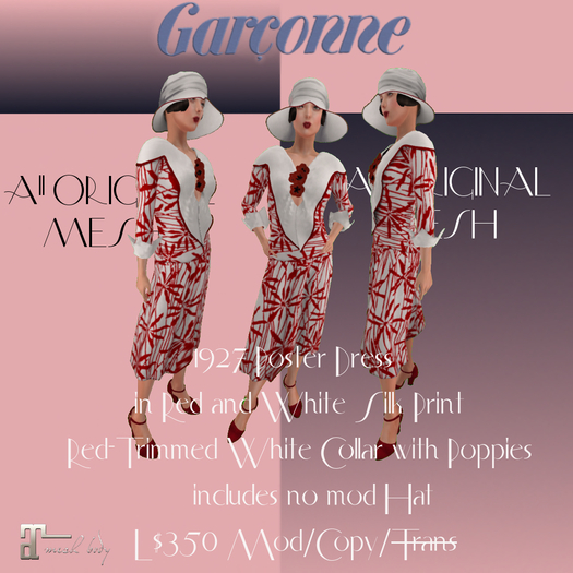 Second Life Marketplace Box Garçonne 1927 Poster Dress